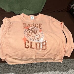 Aerie Peach Dance Club Long Sleeve Tee